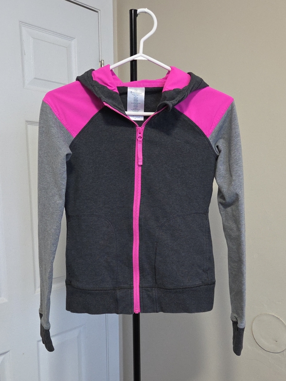 Ivivva Charcoal, Light Gray & Hot Pink Zip Hoodie for Kids